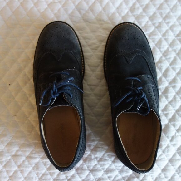 J CREW CREWCUTS Navy Blue Suede Oxford Shoes – Boys Sz 3 - Picture 5 of 8